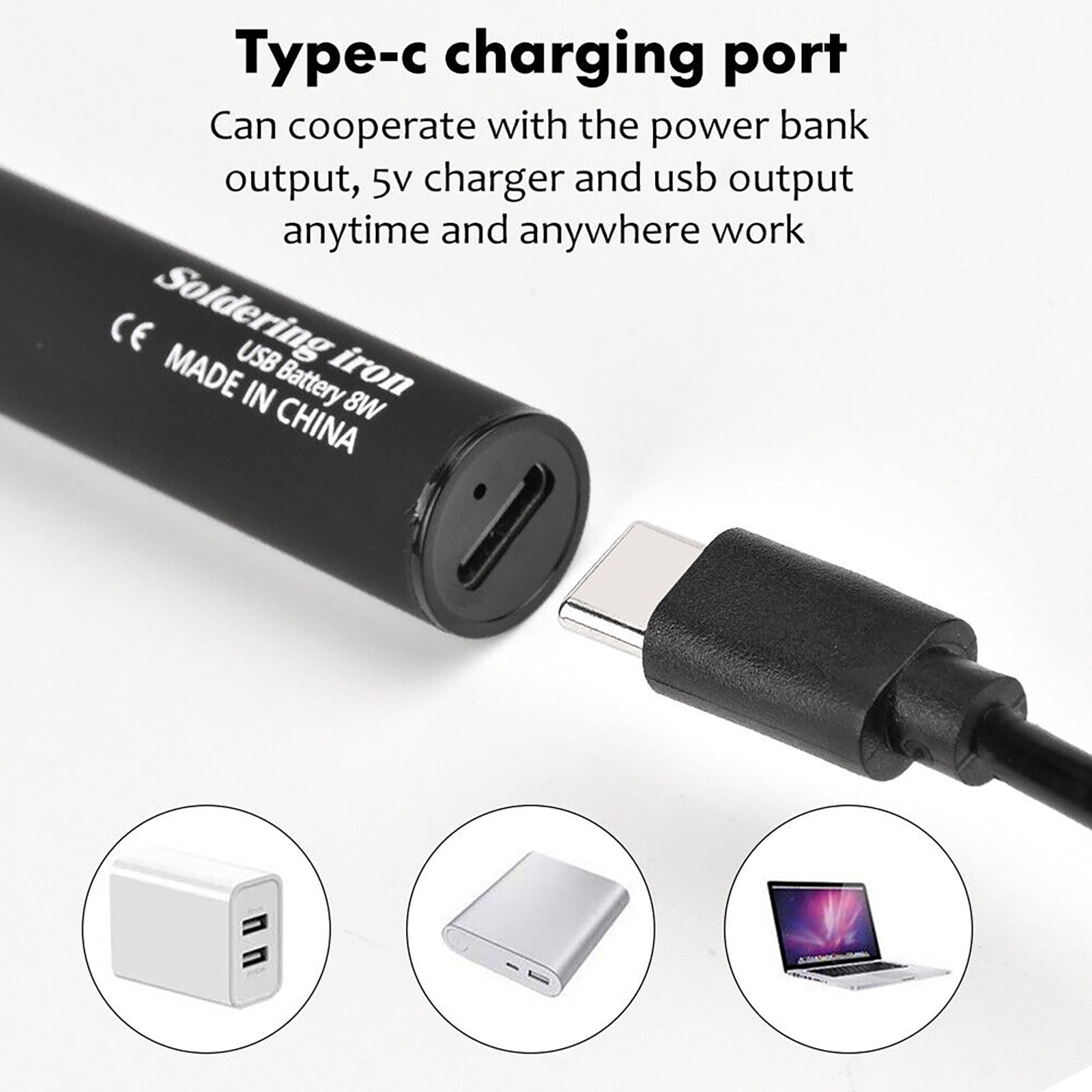 JIAHAOO Rechargeable Electric Soldering Iron for DIY 5V USB Charging 330 450℃ Fast Heat Integrated Core Complete Kit Tool