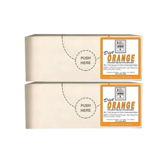 Willtec Diet Orange Soda Syrup is a great flavor, 1 Gallon, Twin (2) Pack bag in the box