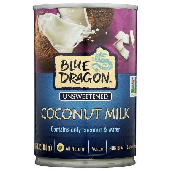 Pack of 12, Blue Dragon Unsweetened Coconut Milk, 13.5 oz