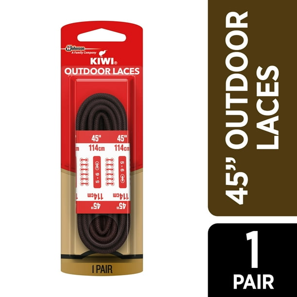 KIWI Outdoor Round Laces, Brown, 45 in, 1 pair