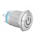 thumbnail image 1 of Self-reset Switch, 3A Flat Switch Button, Blue LED Light For Self-Reset 3V, 5V, 12V, 24V Silver Contact 1No, 1 of 8