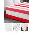 thumbnail image 6 of Red Pink Stripe Twim Size Flat Sheet, Wrinkleproof & Fadeproof Cooling Flat Bed Sheet Only, Geometric White Vertical Striped Breathable Soft Bedding Top Sheets 66 x 96 Inches, 6 of 8