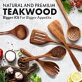 thumbnail image 2 of Juego de cucharas de madera Zulay Kitchen extra grandes de madera de teca, 6 piezas, 2 of 9