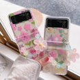 thumbnail image 3 of for Galaxy Z Flip 5 Case, Flower Hard Clear Three-Section Protection Case for Samsung Galaxy Z Flip 5 Phone case, Flower case for Girls Women - with Bracelet & Crossbody Lanyard (Green), 3 of 8