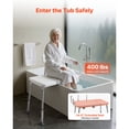 thumbnail image 2 of KFFKFF Banc de Transfert pour Baignoire, Capacité de 400 Lb, Chaise de Douche Robuste avec Accoudoirs, Dossier et Fente pour Rideau, Banc de Douche à Hauteur Réglable Siège de Bain pour Adultes, 2 of 9