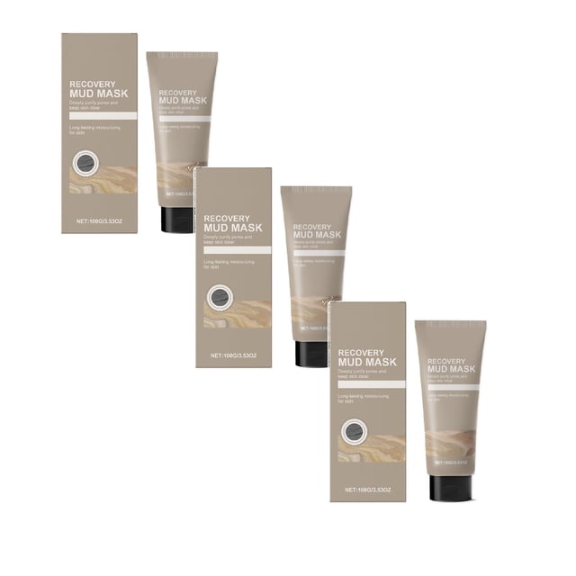 Gentle Recovering Mud Mask,Deep Pore Cleansing & Hydrating Mud Clay Face Mask,Moisturizing Oil Control Mud Clay Mask 3PCS