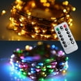 thumbnail image 6 of 50LED 16ft Copper Wire String Lights USB Plug-in Fairy Lights with Remote 8 Modes Lights Waterproof Christmas Tree Home Wedding Decor, Multicolor, 6 of 9