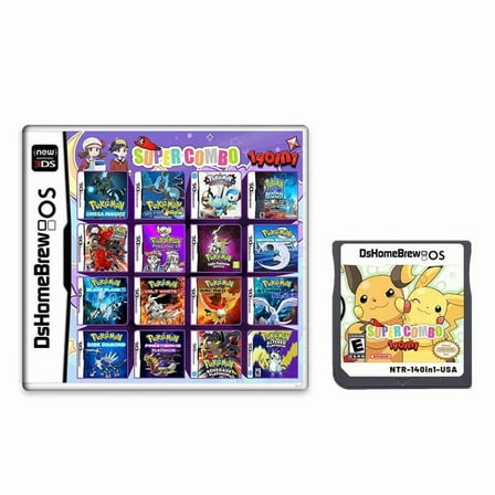 Pokem 140 IN 1 DS Game Cartridge（with Exquisite Packaging）US Version Video Game Cards