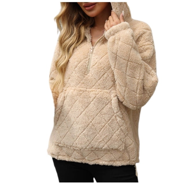 Swstbby Économies d'Automne Liquidation! Hauts d'Automne pour Femmes Grande Taille, Chandail Décontracté à Manches Longues Col Rond Beige TG