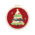 thumbnail image 2 of Christmas Series Hands- Material Bag Beginner's Entry Embroidery Kit Fabric, 2 of 5