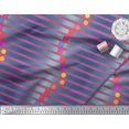 thumbnail image 3 of Soimoi Pink Modal Satin Fabric Floral Dot & Stripe Printed Fabric 1 Yard 42 Inch Wide, 3 of 3