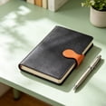 thumbnail image 4 of Lined Leather Bound Journal Notebook,200 Pages,A5 Hardcover With Buckle & Pen Holder,Thick Paper Planner,College Ruled Paper Journals for Men & Women,5 Colors Available(8.4x5.4")(Black), 4 of 4