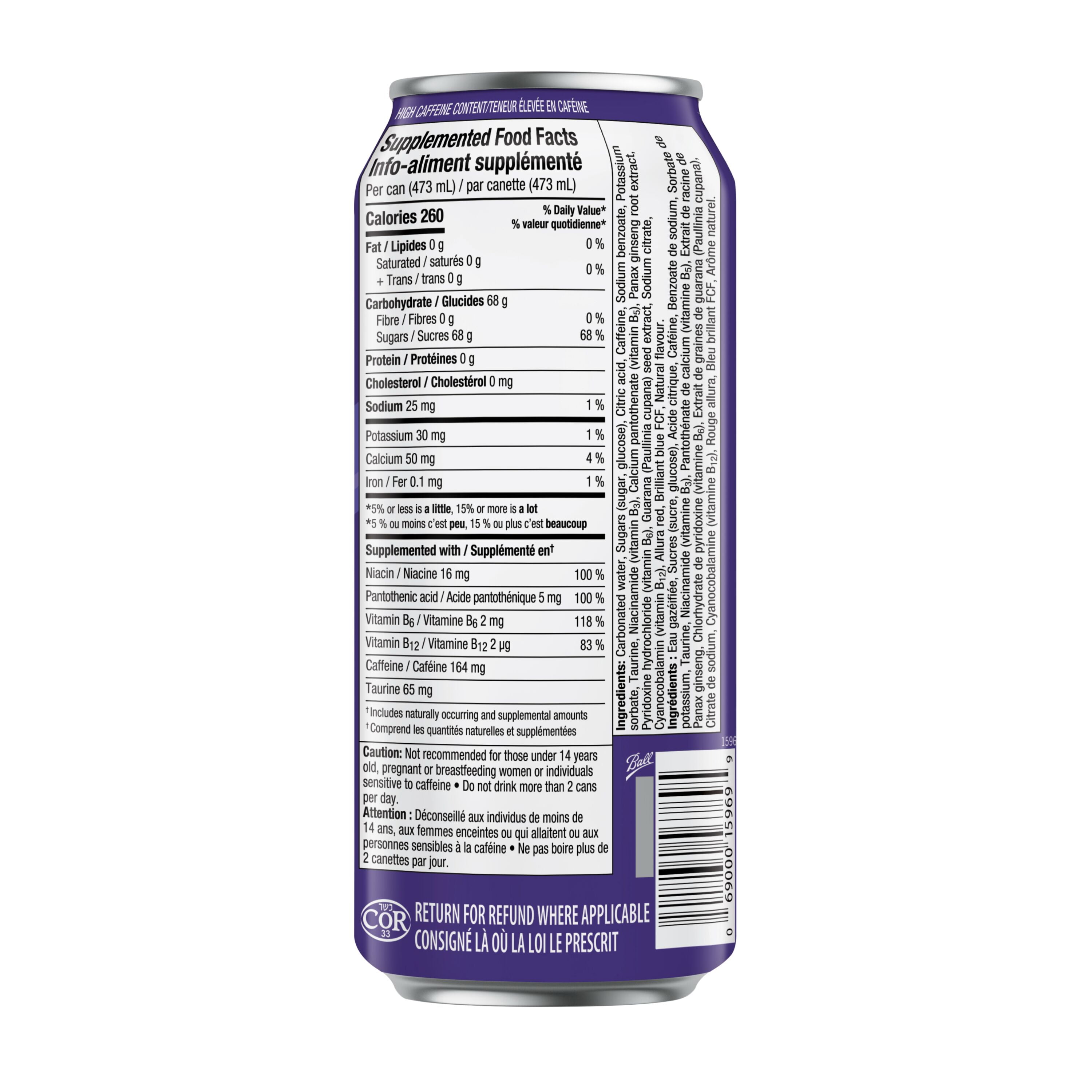 Rockstar Punched Blackberry Energy Drink 473 mL, Can, 473 mL