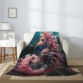 thumbnail image 2 of Throw Blanket for Couch Sofa and Bed, Ocean Pink Seahorse Super Soft Plush Throw Blanket, Fuzzy Cuteness Comfy Warm Washable Flannel Blanket & Throws for All Season 60"x50", 2 of 5