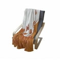 thumbnail image 4 of Orange Soft Flannel Fleece Throw Blanket, Rose Branch Motif with Floral Swirls in Old Fashioned Style Butterflies, Cozy Plush for Indoor and Outdoor Use, 50" x 70", Orange White, by Ambesonne, 4 of 6