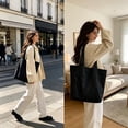 thumbnail image 3 of Foldable Nylon Shoulder Tote Bag with Zipper Closure, Large Capacity Lightweight Handbag for Travel, Work, Commute, and Daily Carry, 3 of 5