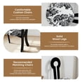 thumbnail image 5 of Ciphrias Dining Chairs Set of 2, Solid Wood Keyhole Back Fabric Upholstered Round Seat Black White for Dining Room, 5 of 8
