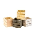 thumbnail image 3 of Wood Planter Box with Wine Crate Styled, 5 Inch Square, Whitewash, Plastic Liner, Garden Centerpiece Display, Wedding Flowers Holder, Home and Venue Decor (5x5 Wine Crate Set of 4, Whitewash), 3 of 7