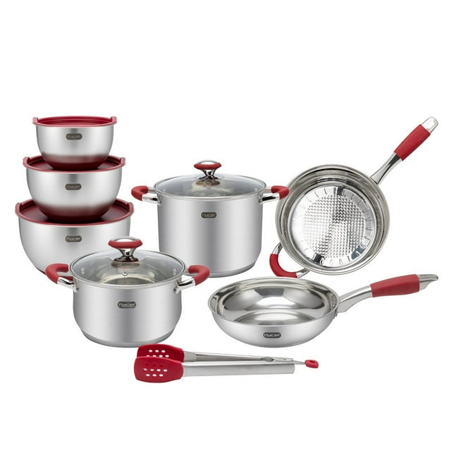 Batería de Cocina 13 Pz Acero Inoxidable Inducción Rubí Fraciel