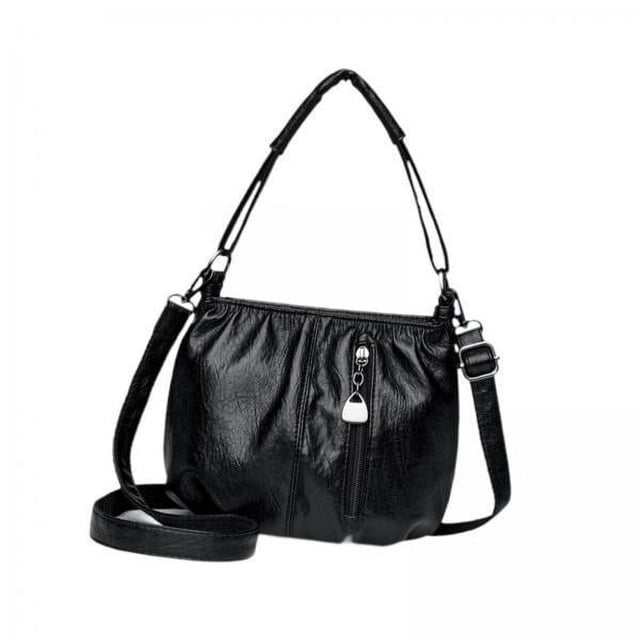 3xHobo Bolso Para Mujer Cuero PU Casual Gran Capacidad Bolso Bandolera Ligero Negro