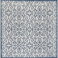 thumbnail image 2 of JONATHAN Y SANTA MONICA 5' Square Area Rug, Madrid Vintage Filigree Textured Weave - Blue/Cream, SMB107F-5SQ, 2 of 8