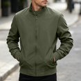 thumbnail image 2 of MYAOYI Mens Everyday Full Zip Jacket Mock Neck Ribbed Trim Outdoor Top, 2 of 6