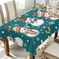 thumbnail image 4 of Coolnut Christmas Snowman Tablecloth, Waterproof Washable Polyester Square Table Cover, Durable Tablecloth for Kitchen Dining Table Party Decor, 54"x54", 4 of 7