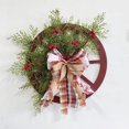 thumbnail image 4 of Cateissary Colgantes decorativos para puertas, de decoración navideña, de Navidad con rueda de carro de granja Kits de decoración para fiestas 40 cm de diámetro inferior., 4 of 6