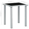 thumbnail image 3 of vidaXL Patio Table Black and Silver 16.1"x16.1"x17.7" Steel and Glass, 3 of 4