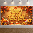 thumbnail image 6 of Rustic Design Happy Y'all Pumpkin Fall Banner Decorative Leaves Colorful Autumn Theme for Thanksgiving Celebration Home Decoration Festival Decor, 6 of 9