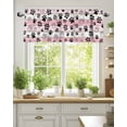 thumbnail image 2 of Dog Paw Valances for Windows Pink Wood Grain Farmhouse Vintage Board Valance Rod Pocket Light Filtering Short Window Treatments Curtains for Kitchen Bathroom Living Room Bedroom, 60 x 18 Inch, 2 of 7