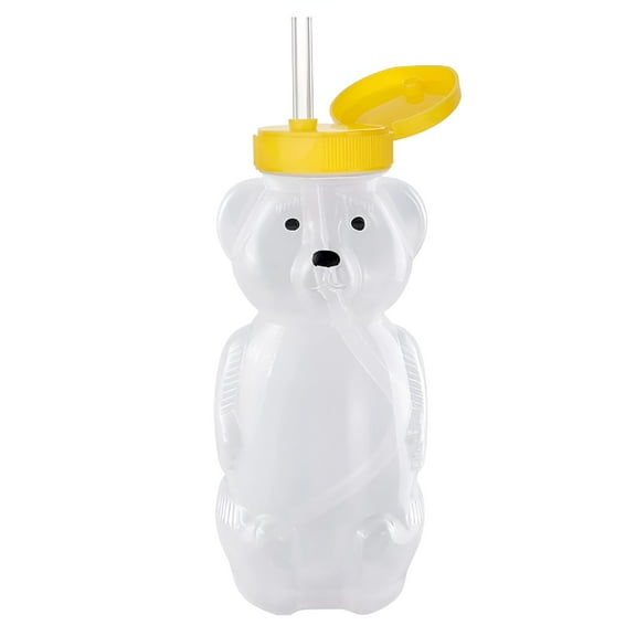 ACDANC Squeezable Honey Bear Cup, Leak-Resistant Lid, Easy-Flow Straw, Spill-Proof - Ideal for Special Needs & Therapy AB
