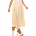 thumbnail image 2 of Women's Plus Size A-Line High Waist Elastic Band Pleated Solid Midi Skirt, 2 of 4