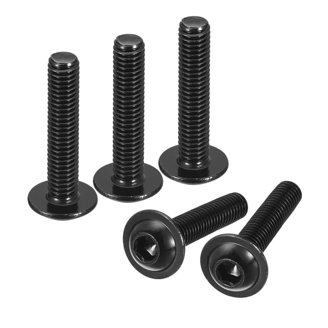 Unique Bargains Flanged Button Head Socket Cap Screws, 50 Pack M6x30mm 304 Stainless Steel Bolts
