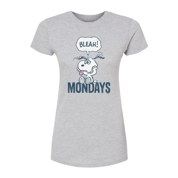 Peanuts - Bleah Mondays Snoopy - Juniors Fitted Graphic T-Shirt