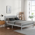 thumbnail image 3 of uhomepro Wood Queen Bed Frame for Kids Adults, Platform Bed Frame with Headboard and Footboard, Modern Queen Size Bed Frame with Wood Slats Support, Bedroom Furniture, No Box Spring Needed, Q17302, 3 of 11