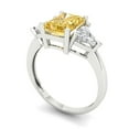 thumbnail image 2 of 2.82 ctw 3 Stone Anniversary Ring for Women | Emerald Cut Yellow Moissanite | Hyperallergenic Solid 18K White Gold, 2 of 5