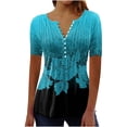 thumbnail image 1 of DPTALR T-shirt à Manches Courtes et Col Rond Femme Top Chemisier Pull, 1 of 4