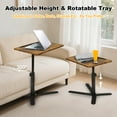 thumbnail image 5 of HDUTNGISN 360° Swivel Height Adjustable Small Drink Table for Small Spaces, Modern Accent with Solid Metal Leg（Vintage With Grooves), 5 of 8