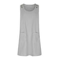 thumbnail image 4 of WIZUTIZ Womens Summer Dresses Casual Baggy Casual Relaxed Fit Mini Dress Striped Sun Dress Round Neck Sleeveless Sun Dresses for Women's with Pockets&Button Down Super Soft Beach Dress Gray, 4 of 6