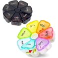 thumbnail image 1 of Yao 2Pcs Portable Weekly Pill Box Organiser, 7 Day Pill Box Organiser Large Compartment, Food Grade Material Travel Tablet Boxes 7 Day, 1 of 7