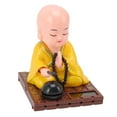 thumbnail image 3 of YUMILI Small Buddhist Monk Solar Ornaments Happy Buddha Statue Little Monk Decorative Ornaments Car Monk Statue Decoration(yellow), 3 of 8