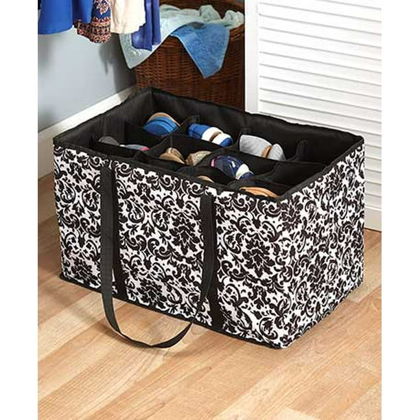 The Lakeside Collection Fashionable Damask Shoe Storage Bin Walmart