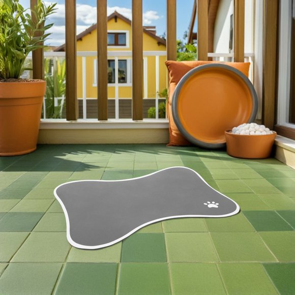 WHAMVOX 2Ud Tapete Para Comedero De Mascotas Hueso Resistente Color