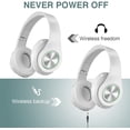 thumbnail image 3 of Auriculares Bluetooth sobre la oreja, graves profundos estéreo, orejeras de proteína de memoria suave y micrófono incorporado, para celular/PC/TV, oficina en casa, gimnasio, viajes Namotu CZDZ-HQ118-1, 3 of 6