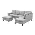 thumbnail image 3 of L Shaped Sectional Couch, Linen 3-Piece Couch Living Room Sofa Set, Modern Living Room Furniture Sets, 3 of 7