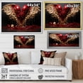 thumbnail image 4 of Designart "Royal Angel Wings Red and Gold Majesty I" Fashion Framed Wall Art - Glam Gold Fantasy Entryway Framed Wall Art, 4 of 6