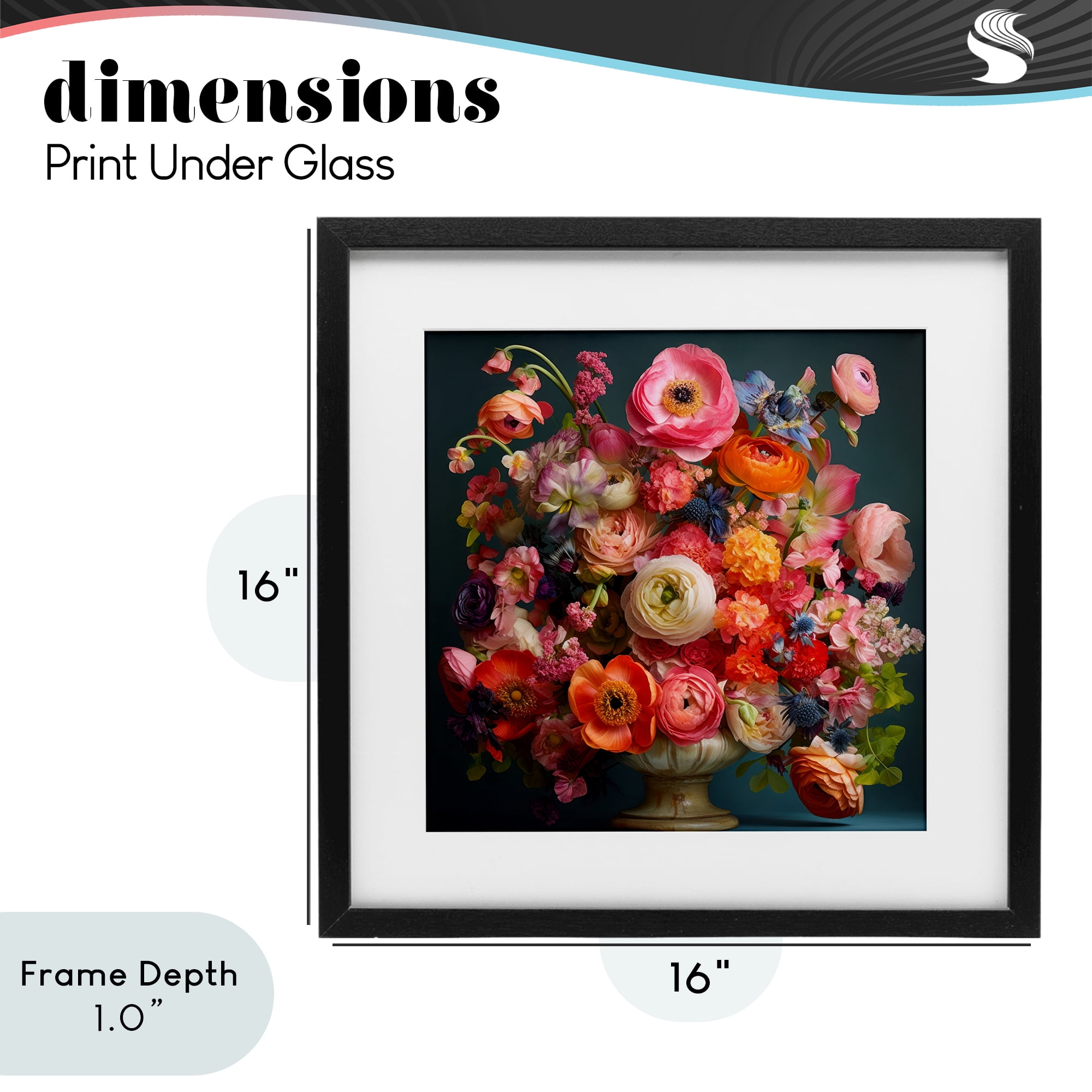 Stupell Industries Harmonious Mixed Peonies Black Framed Print Under Glass, design by Lazar Studio