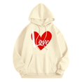 thumbnail image 1 of WEAIXIMIUNG White Sweatshirt Women Ladies' Cute Pullover Comfortable Drawstring Hoodie with Pocket Sweatshirt, 1 of 3