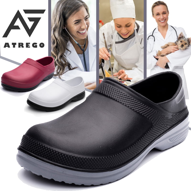 AtreGo Women Nursing ~l Chef Slip On Loafer Non-Slip Waterproof Clogs Shoes #